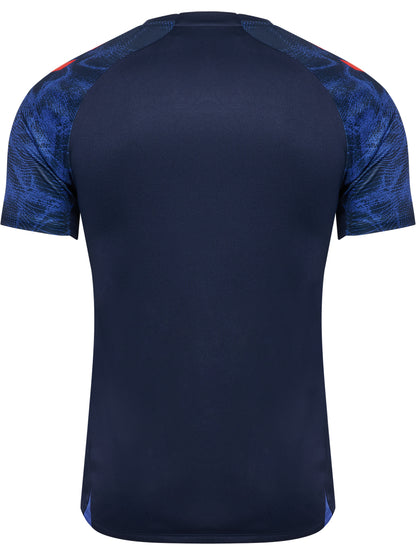 hmlBLAZE26 PRO TRAINING JERSEY S/S – MARINE/CHERRY TOMATO